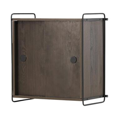 Nest living Marcus Hangende Houten Wandkast Walnoot - 60 x 35 cm