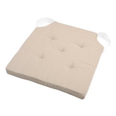 Stof Textile stoelkussen - beige - 38 x 38 x 4 cm