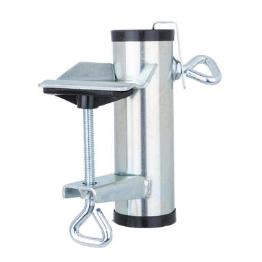 HI Parasolhouder voor op het balkon zilver metaal