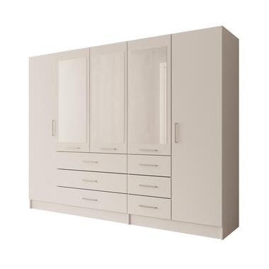 Meubella - Komodo - Kledingkast met 5 deuren - Wit - 250x61x201 cm