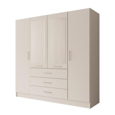 Meubella - Komodo - Kledingkast met 4 deuren - Wit - 200x61x201 cm