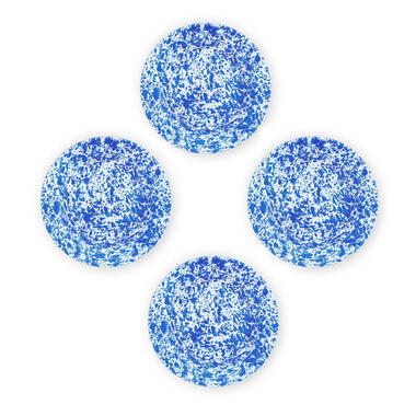 Crow Canyon Home Dinerborden Splatter - Set van 4 - Blauw