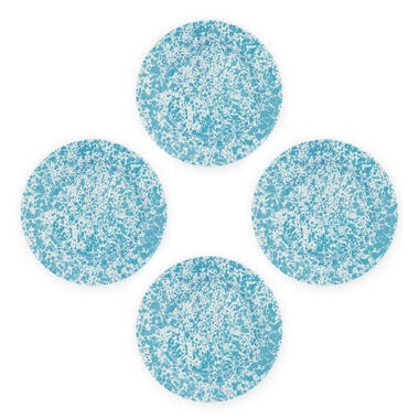 Crow Canyon Home Dinerborden Splatter - Set van 4 - Turquoise