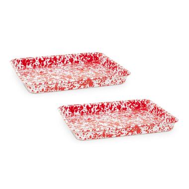 Crow Canyon Home Dienbladen Splatter - Set van 2 - Rood