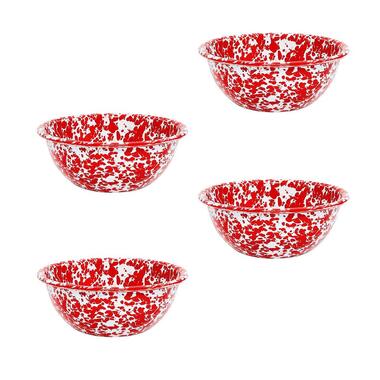 Crow Canyon Home Serviesset Splatter - 4-delig - Rood
