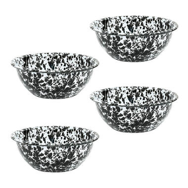 Crow Canyon Home Serviesset Splatter - 4-delig - Zwart