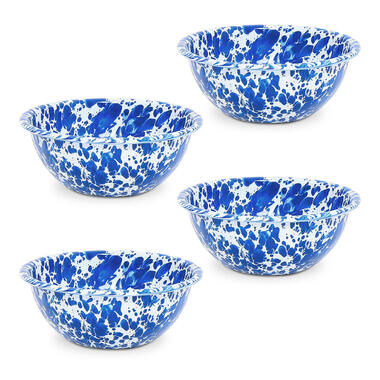 Crow Canyon Home Serviesset Splatter - 4-delig - Blauw
