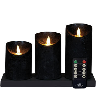 Anna's Collection Anna's Collection LED kaarsen - 3x - zwart