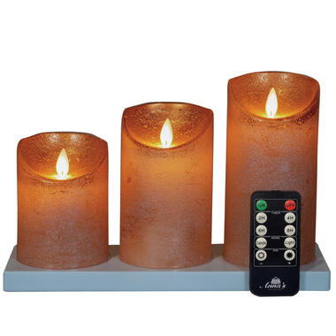 Anna's Collection Anna's Collection LED kaarsen - 3x - koper