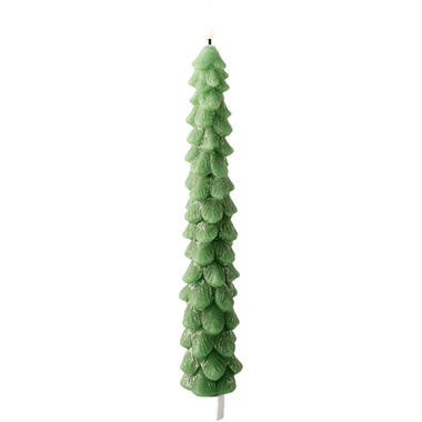 Lumineo LED kerstboom dinerkaars groen 29 cm timer