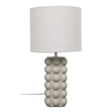 Home deco factory Tafellamp keramisch - taupe - 3D textuur