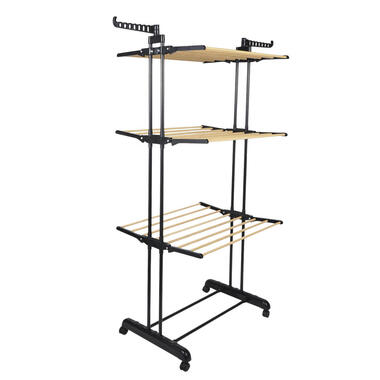 Home Deco Factory Wasrek/droogrek - metaal - 73 x 64 x 173 cm