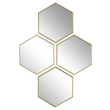 Home Deco Factory spiegel - 4x stuks - D23 cm - hexagon