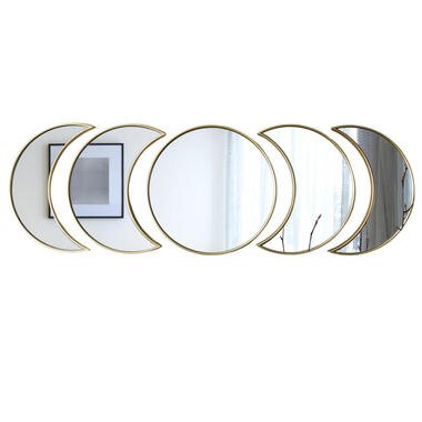 Home Deco Factory spiegel - 5x stuks - d26 cm - maanvorm