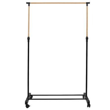 Home Deco Factory kledingrek - verstelbaar - zwart - 160 cm
