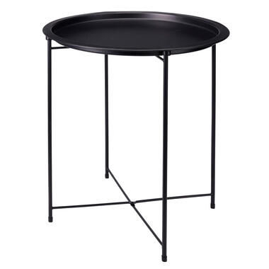 Home & Styling Bijzettafel - zwart - metaal - 47 x 50 cm