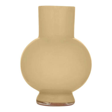 Hakbijl Glass Bloemenvaas Deborah Beige glas D20 x H 26 cm