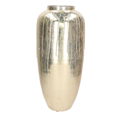 Mega Collections Vaas Oman Drip - goud - glas - D24 x H53 cm