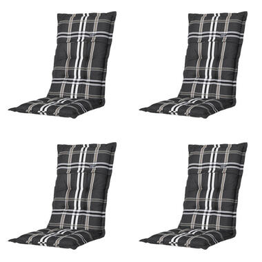 Madison - Tuinstoelkussen Hoge Rug Nils taupe - Ca. 123x50 cm - Set van 4