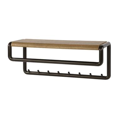 Hoyz Collection - Kapstok Luno Roede En Hoedenplank 8 Haken - Drift Brown