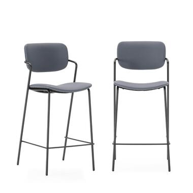 CALICOSY - Set van 2 krukken met zwarte MAIKA - 51x44x66 cm