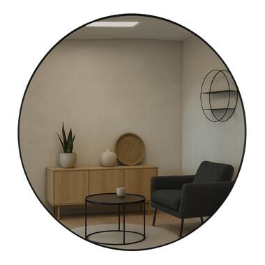 XXL Spiegel Rond 120cm Zwart