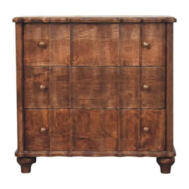 Artisan Furniture Massief houten Camille-kast, 3 lades, bruin
