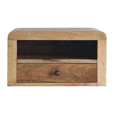 Artisan Furniture Massief Hout Chunky Oak-ish Zwevend Nachtkastje, Beige