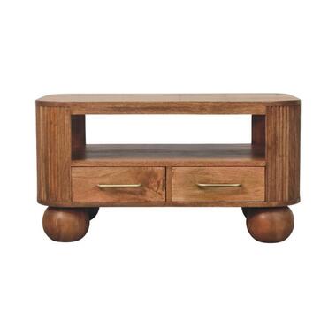 Artisan Furniture Massief Hout Briarwood Geprofileerde Salontafel, 2Lades, Bruin