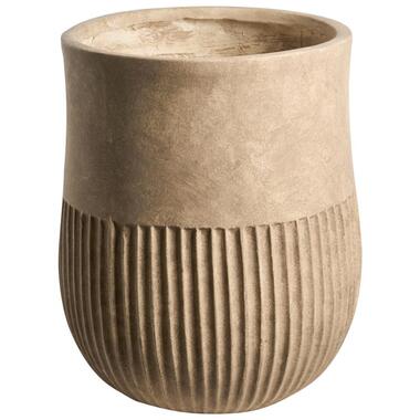 PYLAROS - Bloempot - Beige - 36 x 36 x 46 cm - Klei-vezelmengsel