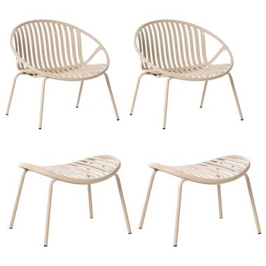 CASPERIA - Set van 2 tuinstoelen - Zandbeige - Synthetisch materiaal