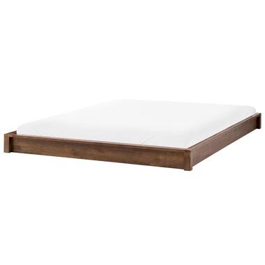 ANTRAS - Bed - Donkerbruin - 160 x 200 cm - Rubberhout