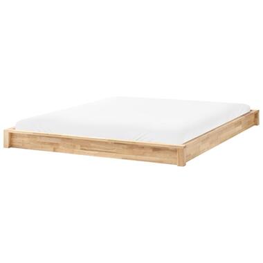 ANTRAS - Bed zonder hoofdbord - Lichtbruin - 160 x 200 cm - Rubberhout
