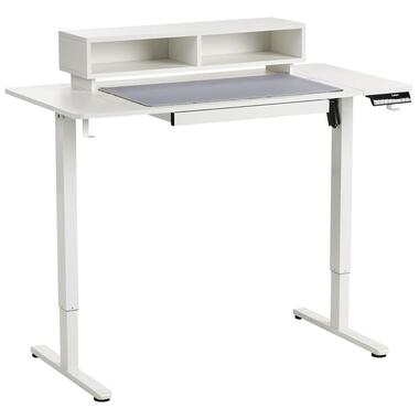 LUCAMA - Verstelbaar bureau elektrisch - Wit - Staal