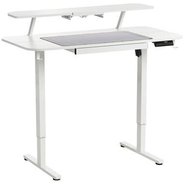 WILBANKS - Verstelbaar bureau elektrisch - Wit - Staal