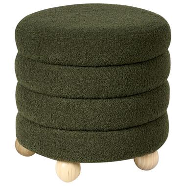 CHILLY - Poef - Groen - Bouclé