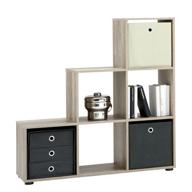 Opbergrek Mega 6 vakken grijze eik