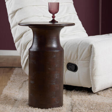 StarFurn - Bijzettafel Mason rond - donkerbruin