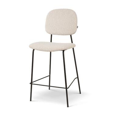 Nolon Jasmijn Barkruk Bouclé Beige - Zwart - 65 cm