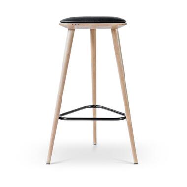 Fameg Finn houten barkruk whitewash met zitkussen - 78 cm