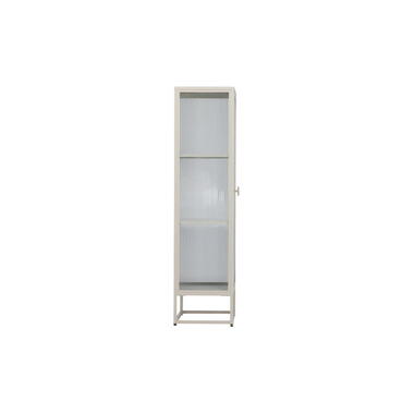 Vitrinekast Beige Metaal/Glas - 70x40x160cm - Garis