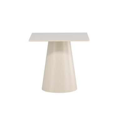 Eettafel Vierkant Glanzend Beige - 80x80x75cm - Lanzi