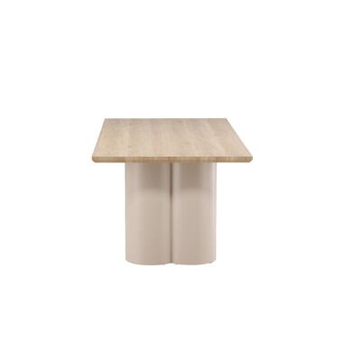 Eettafel Rechthoek Beige/Naturel - 210x100x77cm - Olivia