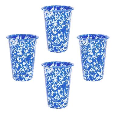 Crow Canyon Home Tumblers Splatter - 4 Stuks - Blauw