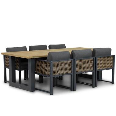 Tuinset 6 personen 240 cm Aluminium/wicker Grijs Santika Furniture Santika