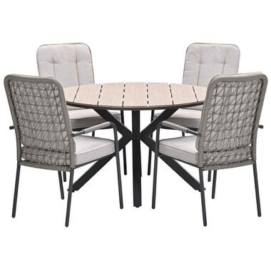 Garden Impressions Aleria - Tulli tuinset 5-delig taupe Ø122x75 cm