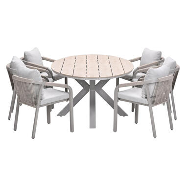 Garden Impressions Tarera tuinset 7-delig sand - tuintafel 220x115 cm