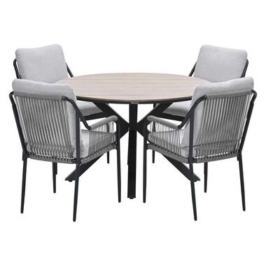 Garden Impressions Stevie - Tulli tuinset 5-delig taupe Ø122 cm