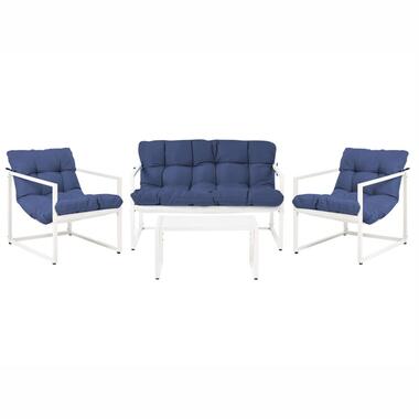 GARDA - Loungeset - Blauw/Wit - Staal