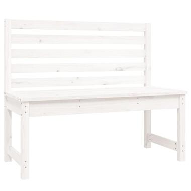 vidaXL - Tuinbank - Wit - Massief grenenhout - 109x48x91.5 cm
